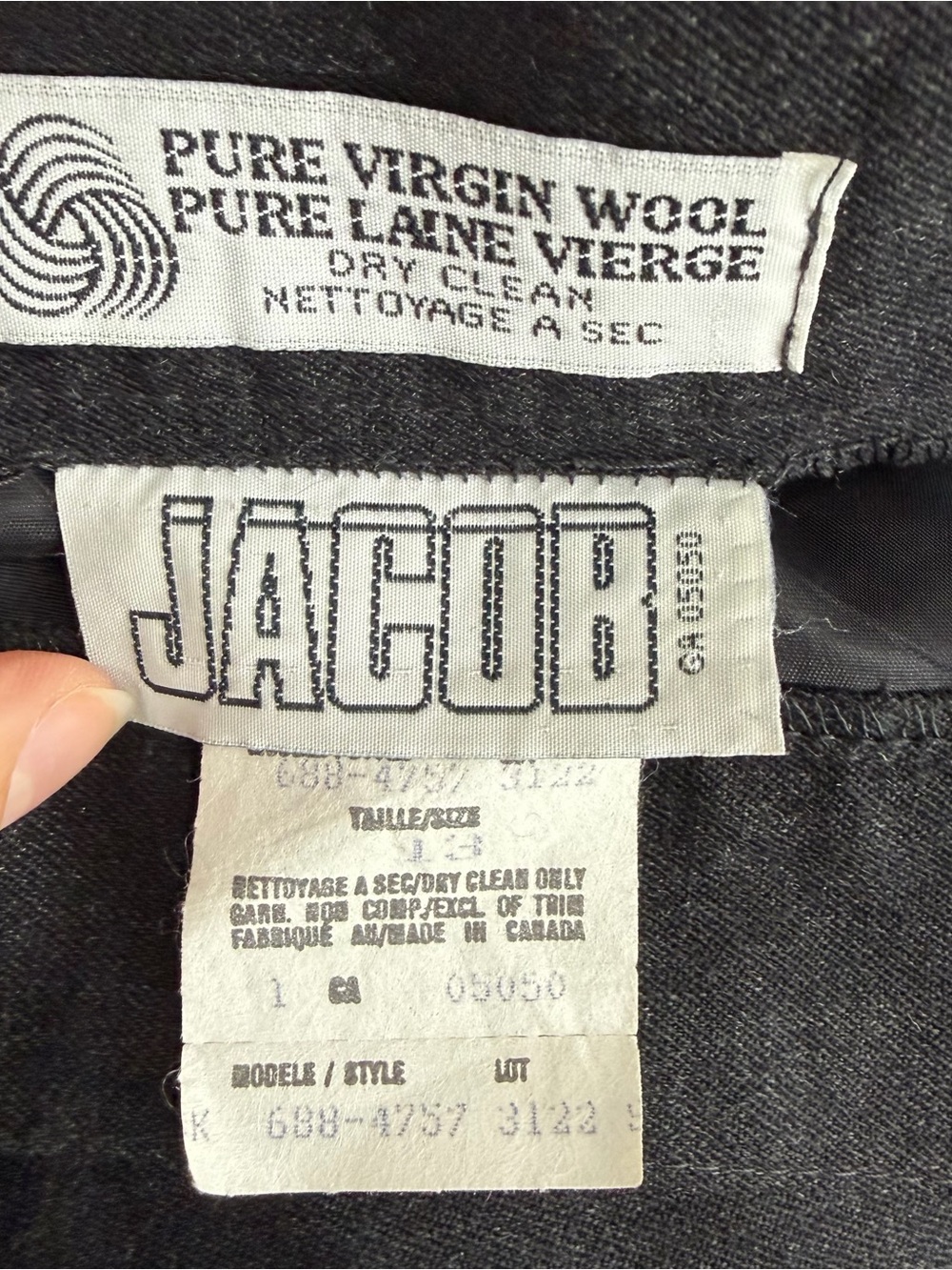 Vintage 90s minimalist pure wool charcoal grey midi maxi pencil wrap skirt 13 - Picture 10 of 13